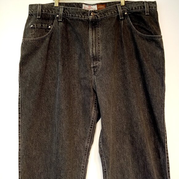 LEVI'S 546 Jeans Men's 42 x 32 Vintage Black Loose Pleated Made in USA - Picture 1 of 13